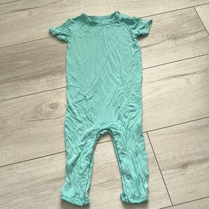 Posh Peanut Bamboo Pool Blue Aqua Baby Romper